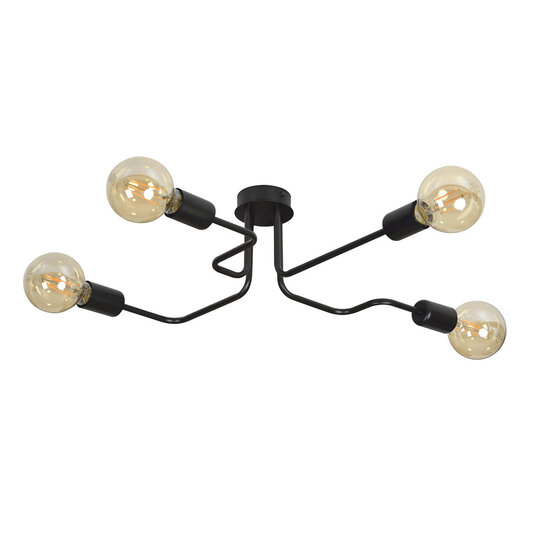 Hamina zwarte plafondlamp 4x E27