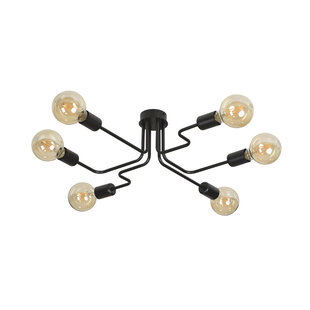 Hamina 6L black ceiling lamp 6x E27