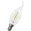 Fantasia E14 LED candle bulb filament C35, 4W, 440 lumen, 2700K warm white, matt white glass, dimmable