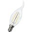 Fantasia Lampe bougie LED filament E14, 4W, 440 lumens, 2700K blanc chaud, dimmable, verre transparent, classe énergétique E