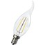 Lampe bougie LED dimmable 4W avec filament col de cygne