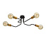 Hamina ceiling lamp black with copper 4x E27