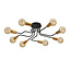 Hamina 8L copper and black ceiling lamp 8x E27