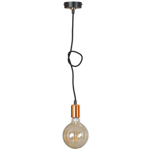 Lampe suspendue Vasteras 1L cuivre et noire suspension E27