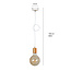 Vasteras 1L white and copper hanging lamp E27 pendant