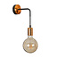 Vasteras black wall lamp with copper connection E27