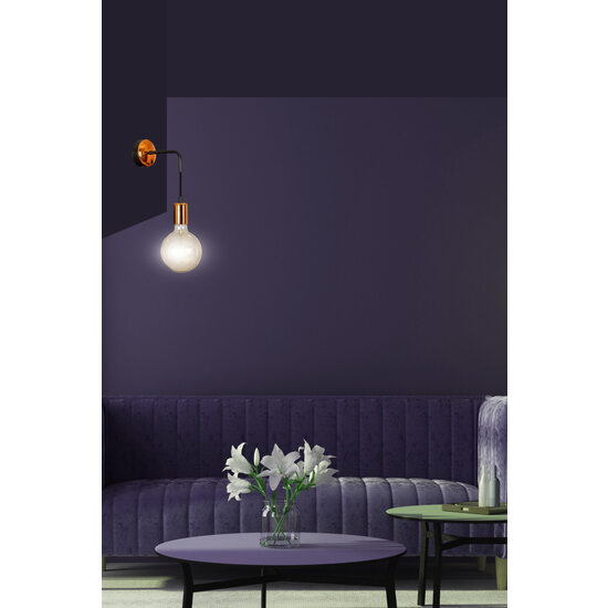 Applique noire Vasteras avec connexion cuivre E27