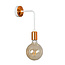 Vasteras white wall lamp with copper connection E27