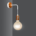 Vasteras white wall lamp with copper connection E27
