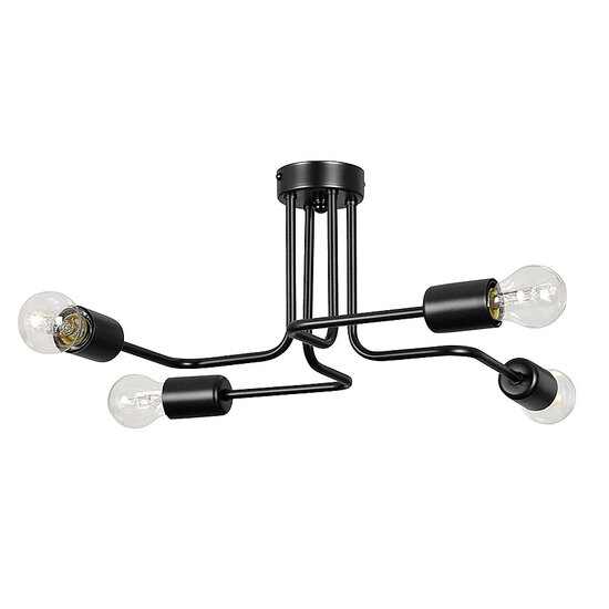 Orebro zwarte plafondlamp 4x E27