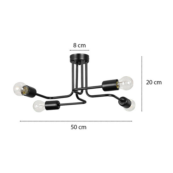 Orebro witte plafondlamp 4x E27