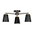 Linkoping black with wood ceiling lamp 3 shades metal E27