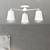 Linkoping weiß mit Holz Deckenleuchte 3 Lampenschirme Metall E27