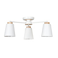 Linkoping wit met hout plafondlamp 3 kappen metaal E27