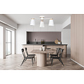 Linkoping wit met hout plafondlamp 3 kappen metaal E27