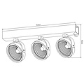 3-lichts plafondlamp zwart of wit incl. 3x AR111 12W 2700K 1386 lm