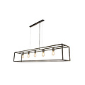 Fantasia Fantasia Kago rechteckige XL-Pendelleuchte 180cm in Rost-Finish, 5 Leuchtpunkte mit E27-Fassung