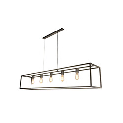 Fantasia Kago hanglamp rechthoek ruggine 180cm, 5x E27