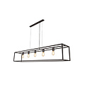Fantasia Kago rectangular XL pendant light 180cm in antique copper finish, 5 light points with E27 socket
