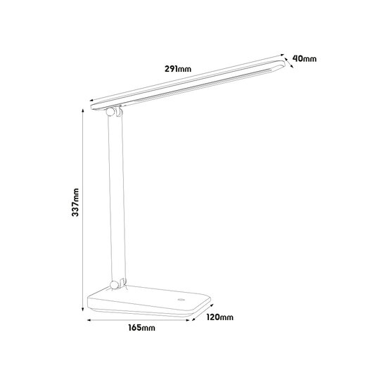 Lampe de bureau LED Groningen blanche 2,6W Dimmable + CCT noire