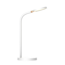 Lámpara de escritorio LED blanca Utrecht 5,5W regulable en 3 pasos + cargador QI blanco