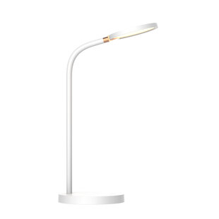 Lámpara de escritorio LED blanca Utrecht 5,5W regulable en 3 pasos + cargador QI blanco