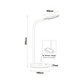 Fantasia NONI LED desk lamp 5.5W, 3-step dimmable, built-in QI charger, IP20, white, base diameter 140 mm