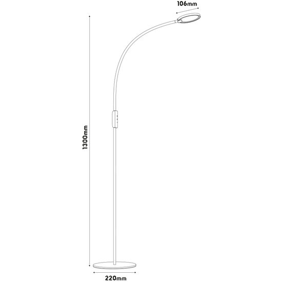 Lámpara de pie plegable Utrecht blanca 5W regulable en 5 pasos