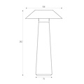 Lámpara de mesa LED Fantasia FAR recargable, plástico blanco, IP44, 1,6W / 170 lúmenes, 282 mm