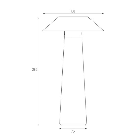 Lampe de table LED noire 1,6W 170Lm IP44, rechargeable, batterie incluse, noire