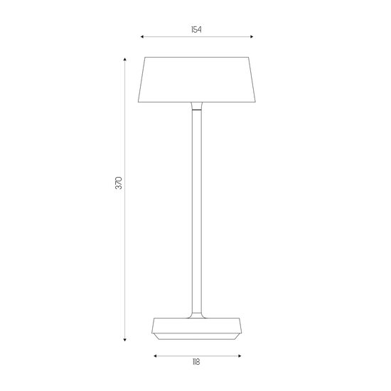 Schwarze LED 2W 230Lm IP44, wiederaufladbar, Batterie im Lieferumfang enthalten, schwarz