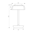 Fantasia Cyrus oplaadbare LED tafellamp, 3W 250 lumen, IP20, kunststof, zwart, incl. batterij