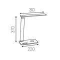 Fantasia Quonos bureellamp met wireless charge functie, LED 7W ingebouwd, 3000K, mat zwart, 310 x 374 mm