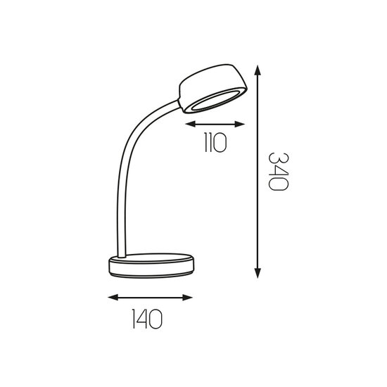 Hungaro weiße Schreibtischlampe SMD LED 4,5W/440Lm mattweiß