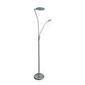 Fantasia Fantasia Alaves Stehleuchte aus Stahl in satiniertem Chrom, LED 24,5W Hauptlicht plus 5W Leselicht