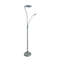 Fantasia Lampadaire Fantasia Alaves en acier chrome satiné, LED 24,5W lumière principale et 5W liseuse