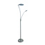 Fantasia Fantasia Alaves floor lamp in satin chrome steel, LED 24.5W main light plus 5W reading light