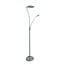 Fantasia Fantasia Alaves Stehleuchte aus Stahl in satiniertem Chrom, LED 24,5W Hauptlicht plus 5W Leselicht