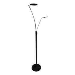 Cales lámpara de pie LED cromo negro, lectura orientable