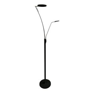 Lampadaire Fantasia Alaves LED chrome noir, liseuse orientable