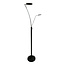 Lampadaire Alaves noir LED 24,5W + 5W chrome noir