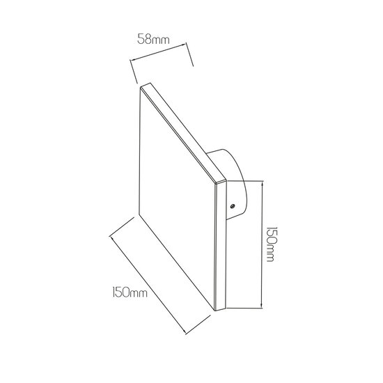 Quito vierkant wandlicht vierkant IP65 6,5 Watt 800 Lumen 3000K