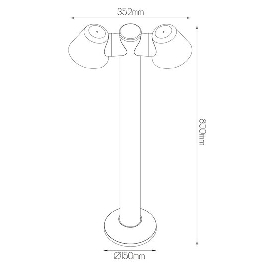 Poteau de jardin Tito IP54, noir, 2x GU10 excl