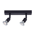 Fantasia Plafonnier Fantasia Rune avec 2x GU10 LED, dimmable, acier noir, 2700K blanc chaud, IP20