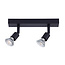 Fantasia Plafonnier Fantasia Rune avec 2x GU10 LED, dimmable, acier noir, 2700K blanc chaud, IP20
