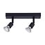 Fantasia Rune plafonnier LED, 2x GU10 4,3W dimmable, 2700K blanc chaud, 380 lumens, acier noir, IP20