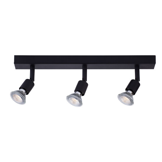 Fantasia Rome rechthoekige plafondspot met 3 lichtpunten, dimbare GU10 LED 4,3W incl.