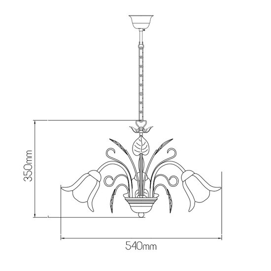 Fantasia Lustre Fantasia ASPER Ø550mm, hauteur 400-870mm, 3x E14 ampoule non incluse, rouille/ambre