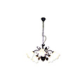 Fantasia Colorado lustre suspendu en acier et verre, finition rouille avec verre ambre, 5x culot E14
