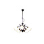 Fantasia Colorado lustre suspendu en acier et verre, finition rouille avec verre ambre, 5x culot E14